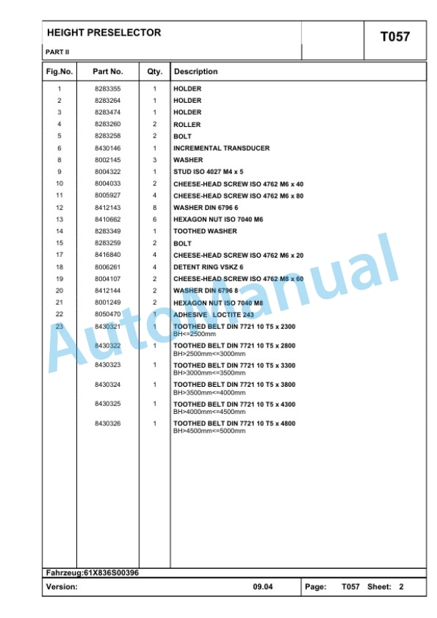 Komatsu FB12-25RJ-2R Reach Mast Stacker Parts Manual 8054672-5