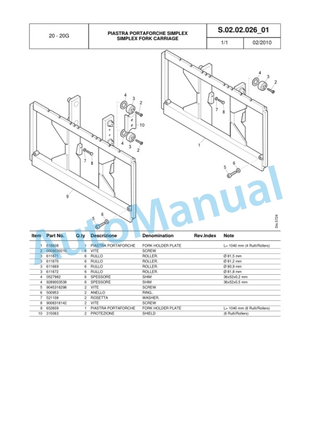 Komatsu FB13M-2R, FB15M-2R, FB15-2R, FB16M-2R, FB16-2R, FB18M-2R, FB18-2R, FB20M-2R, FB20-2R, FB20G-2R Forklift Truck Parts Manual 40328047801 Rev.007-3
