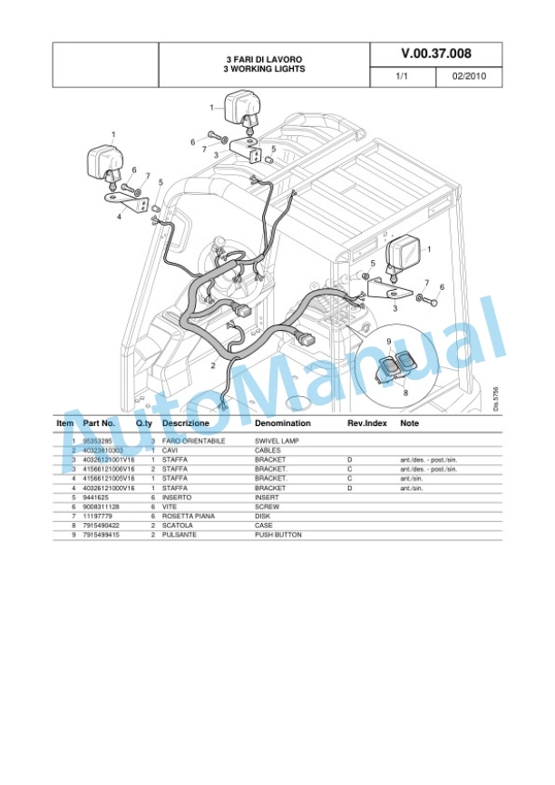 Komatsu FB13M-2R, FB15M-2R, FB15-2R, FB16M-2R, FB16-2R, FB18M-2R, FB18-2R, FB20M-2R, FB20-2R, FB20G-2R Forklift Truck Parts Manual 40328047801 Rev.007-4