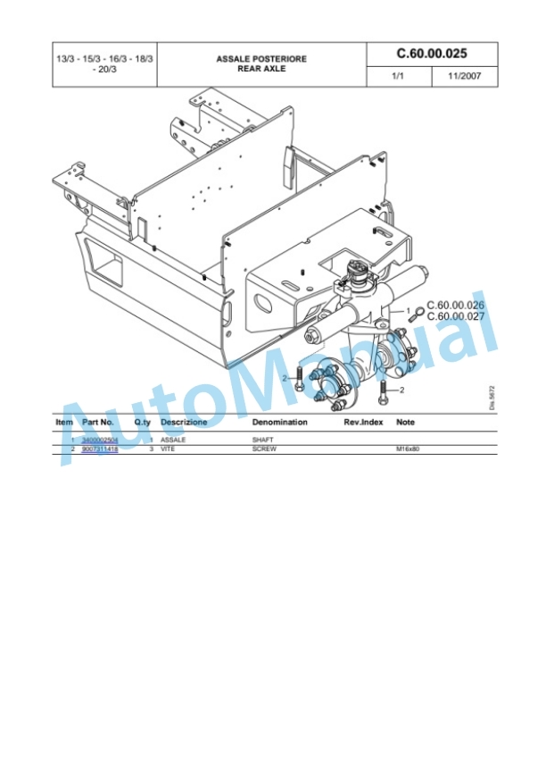 Komatsu FB13M-2R, FB15M-2R, FB15-2R, FB16M-2R, FB16-2R, FB18M-2R, FB18-2R, FB20M-2R, FB20-2R, FB20G-2R Forklift Truck Parts Manual 40328047801Rev.007-2