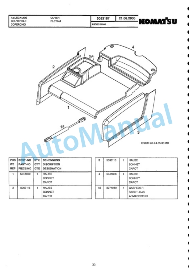 Komatsu FB13M-3E, FB16M-3E, FB18M-3E, FB20M-3E, FB16MG-3E, FB18MG-3E Forklift Truck Parts Manual-2