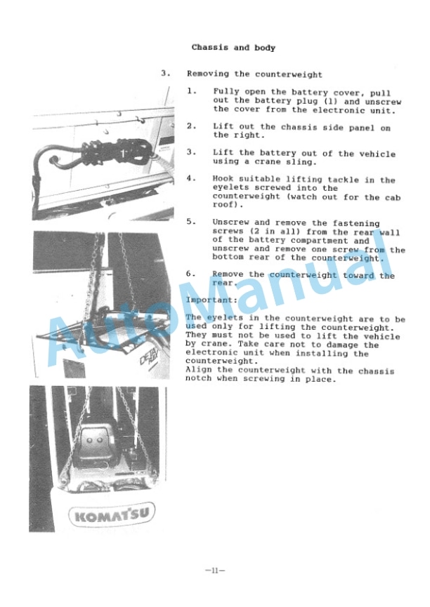 Komatsu FB16-1E, FB18-1E, FB20-1E Electric Lift Truck Shop Manual FB16_20.1E-BE1-2