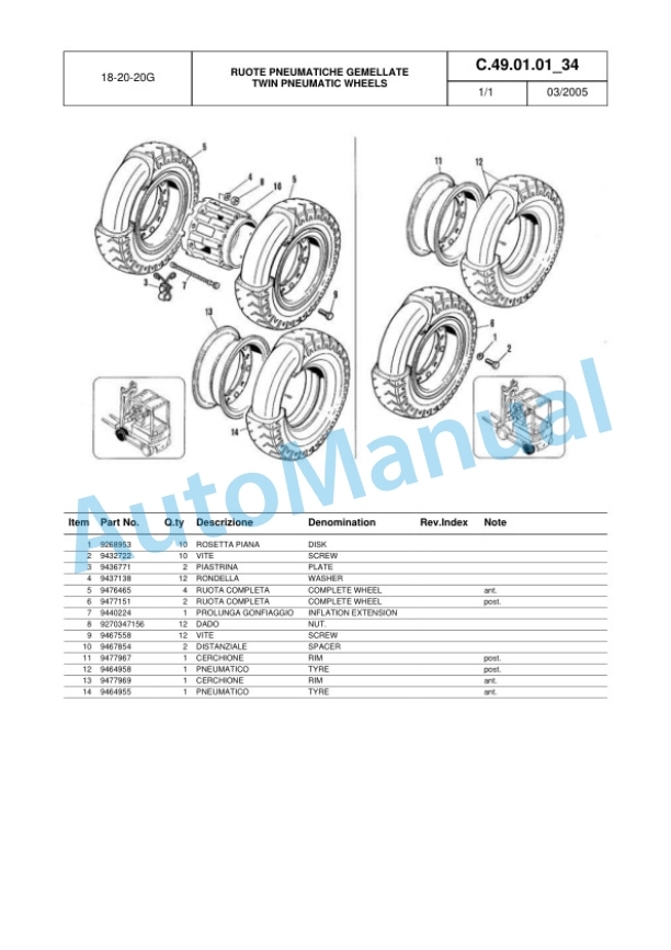 Komatsu FB18H-1R, FB20H-1R, FB20HG-1R, FB22H-1R Parts Manual 60422362 Rev.003-2