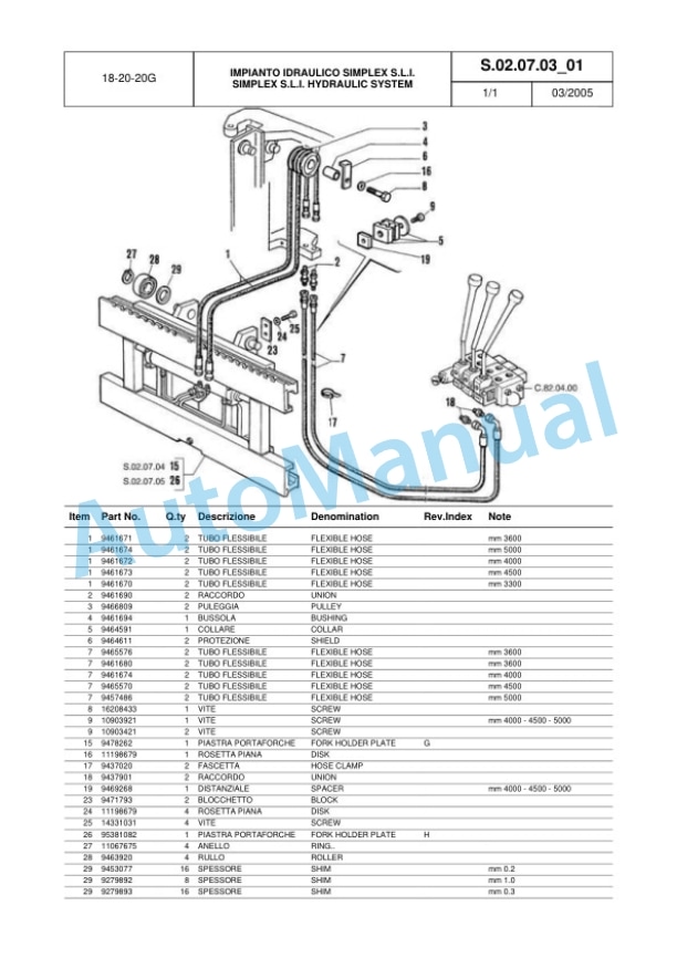 Komatsu FB18H-1R, FB20H-1R, FB20HG-1R, FB22H-1R Parts Manual 60422362 Rev.003-4