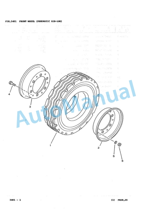 Komatsu FB20-3, FB25-3, FB20G-3, FB25G-3, FB20GH-3, FB25GH-3, FB20L-3, FB25L-3 Forklift Truck Parts Manual PBB03A1-03-3