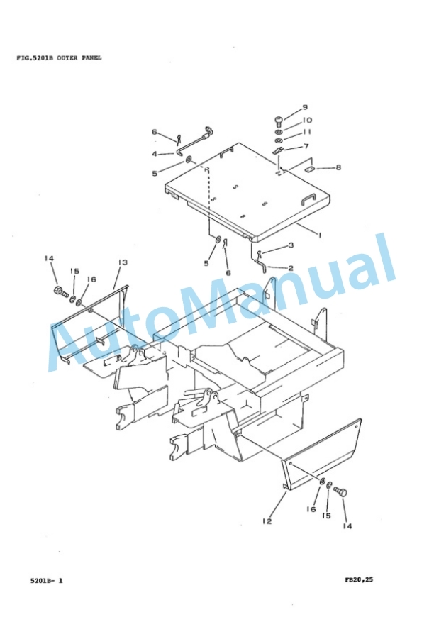 Komatsu FB20-3, FB25-3, FB20G-3, FB25G-3, FB20GH-3, FB25GH-3, FB20L-3, FB25L-3 Forklift Truck Parts Manual PBB03A1-03-4