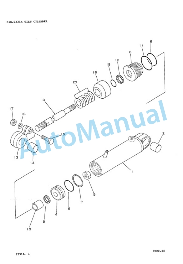 Komatsu FB20-3, FB25-3, FB20G-3, FB25G-3, FB20GH-3, FB25GH-3, FB20L-3, FB25L-3 Forklift Truck Parts Manual PBB03A1-04-5