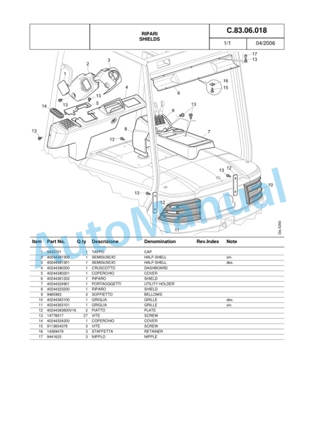 Komatsu FB22H-3R, FB25H-3R, FB25HG-3R, FB30H-3R Parts Manual 40248047801 Rev.002-3
