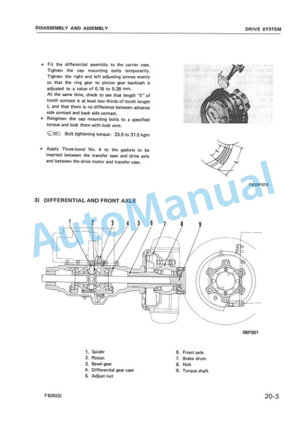 Komatsu FB30-2, FB30S-2 Shop Manual FB30,30S.2-BE1-3