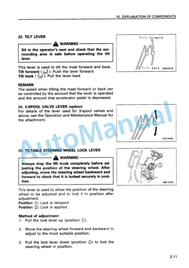 Komatsu FD100-6, FD115-6, FD135-6, FD150E-6, FD160E-6 Forklift Truck Operation and Maintenance Manual AEE06E1-01-3