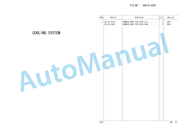 Komatsu FD100-7, FD115-7, FD135-7, FD150E-7, FD160E-7 Chassis Forklift Truck Parts Manual PEE07E1-01-2
