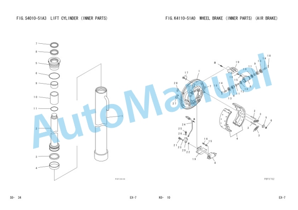 Komatsu FD100-7, FD115-7, FD135-7, FD150E-7, FD160E-7 Chassis Forklift Truck Parts Manual PEE07E1-01-4