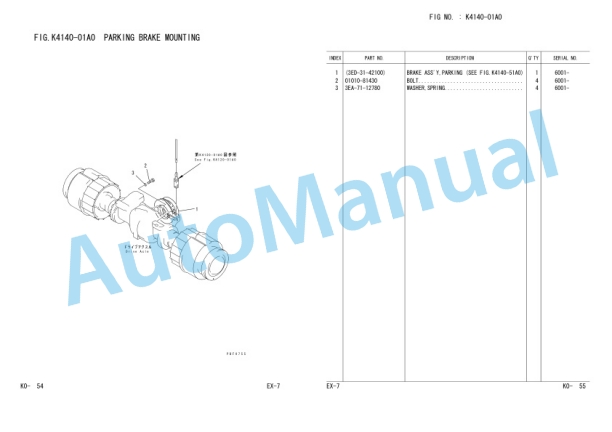 Komatsu FD100-7, FD115-7, FD135-7, FD150E-7, FD160E-7 Parts Manual PEE07E1-02-3
