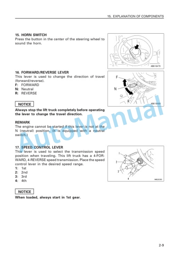 Komatsu FD150-6, FD180-6, FD200-6, FD200Z-6, FD250Z-6 Forklift Truck Operation and Maintenance Manual TEN00561-00-3