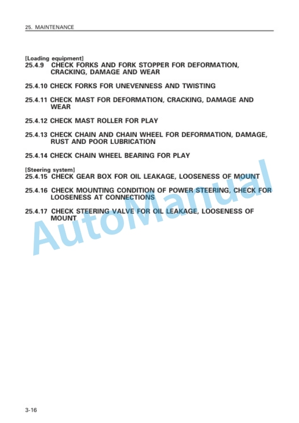 Komatsu FD150-6, FD180-6, FD200-6, FD200Z-6, FD250Z-6 Forklift Truck Operation and Maintenance Manual TEN00561-00-5
