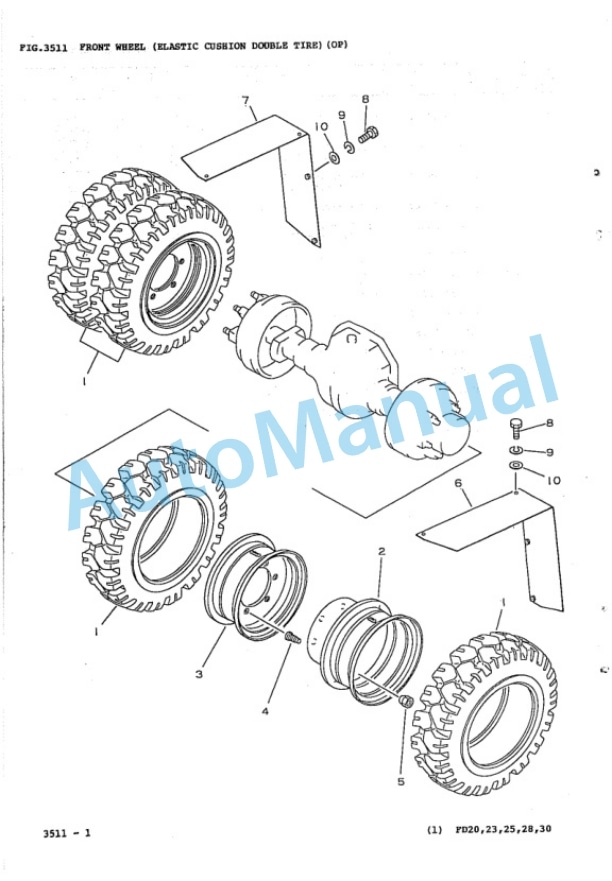 Komatsu FD20-10, FD23-10, FD25-10, FD28-10, FD30-10, FD20L-10, FD25L-10, FD20S-5, FD25S-5, FD30S-5 Forklift Truck Parts Manual FD2O_30.10-PNE3-3