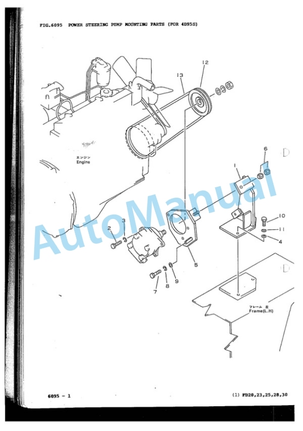 Komatsu FD20-10, FD23-10, FD25-10, FD28-10, FD30-10, FD20S-5, FD25S-5, FD30S-5 Forklift Truck Parts Manual FD20_30.10-PNE2-4