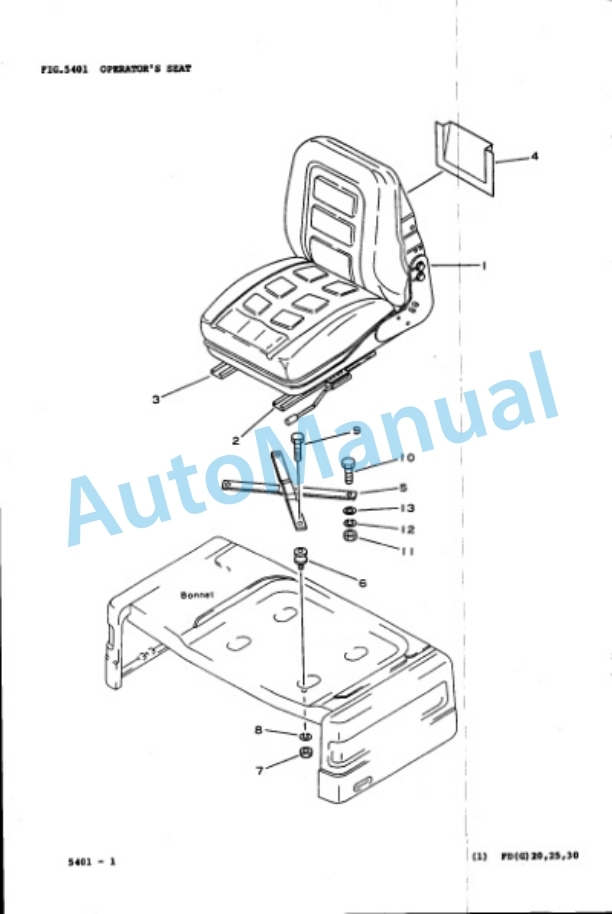 Komatsu FD20-11E, FD25-11E, FD30-11E, FG20-11E, FG25-11E, FG30-11E Parts Manual PEB11B1-02-4