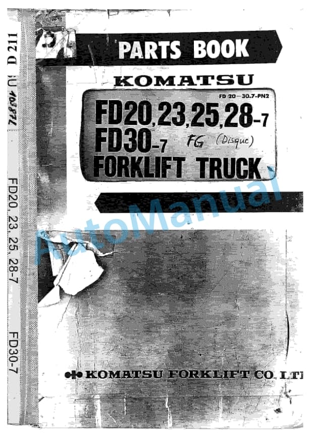 Komatsu FD20-7, FD23-7, FD25-7, FD28-7, FD30-7 Forklift Truck Parts Manual FD20_30.7-PN2