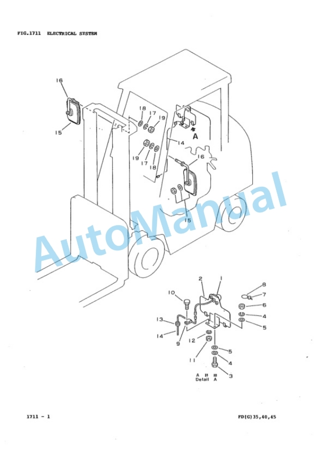 Komatsu FD35-4, FD40-4, FD45-4, FD35Z-4, FD40Z-4, FD33N-4, FD35N-4, FD35H-4, FD40H-4, FD45H-4, FD33S-4, FD35S Parts Manual FD35_45.4-PNE3-2