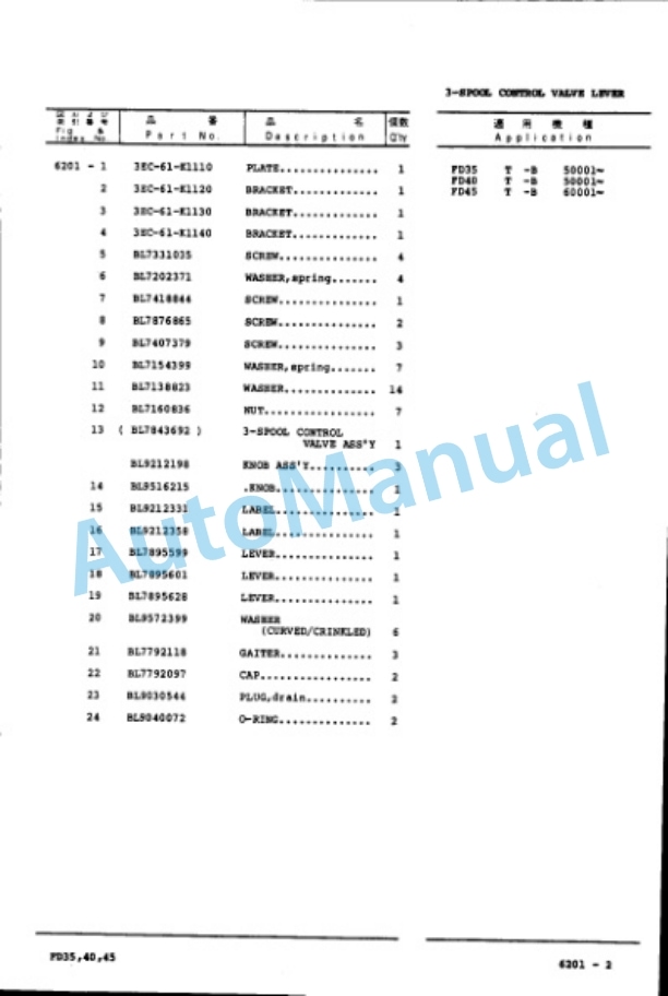 Komatsu FD35-5E, FD40-5E, FD45-5E Parts Manual PEC05B1-01-4