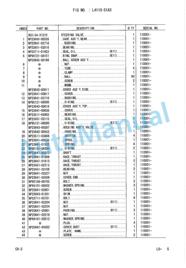 Komatsu FD35-8, FD40-8, FD35Z-8, FD40Z-8, FD45-8, FD50A-8 Forklift Truck Parts Manual PEC08E1-02-3