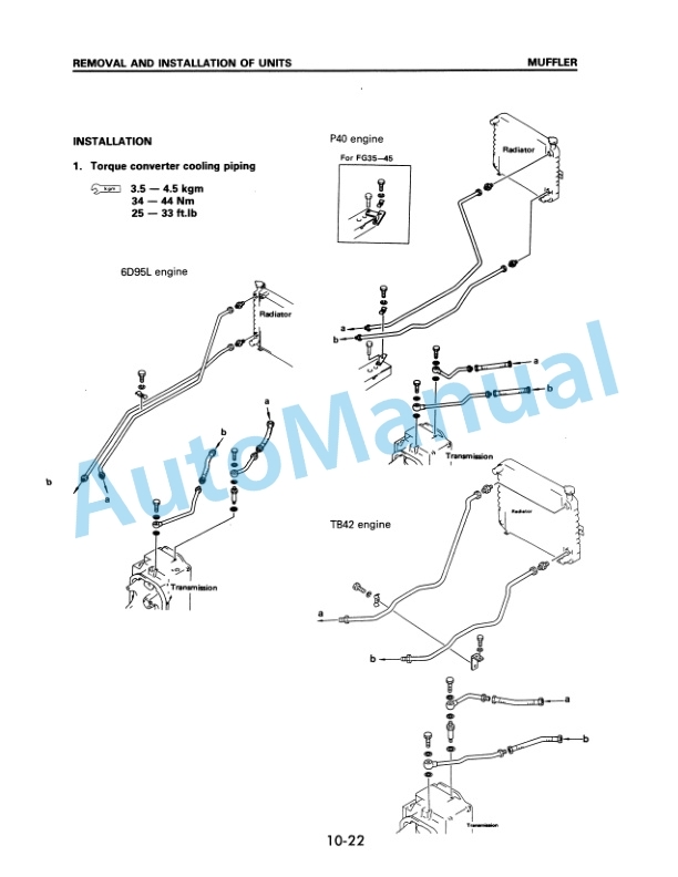 Komatsu FD40Z-5, FG40Z-5, FG40Z-6, FD40-5, FD45-5, FG40-5, FG45-5, FG40-6, FG45-6, FG35S-5, FG45S-5, FG35S-6, FG45S Shop Manual SM043-2