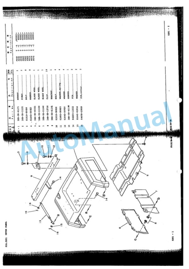 Komatsu FD50-5, FD60-5, FD70-5, FD60H-5, FD70H-5, FD80H-5, FD50E-5, FD60E-5, FD70E-5, FG50-5, FG60-5, FG70-5 Forklift Truck Parts Manual FD50_80.5-PNE1-4