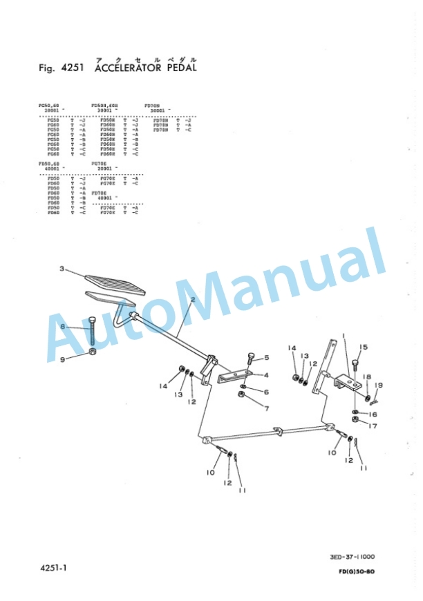 Komatsu FD70E-3, FD70N-3, FG70E-3 Forklift Truck Parts Manual FD70E.3-PNE1-4