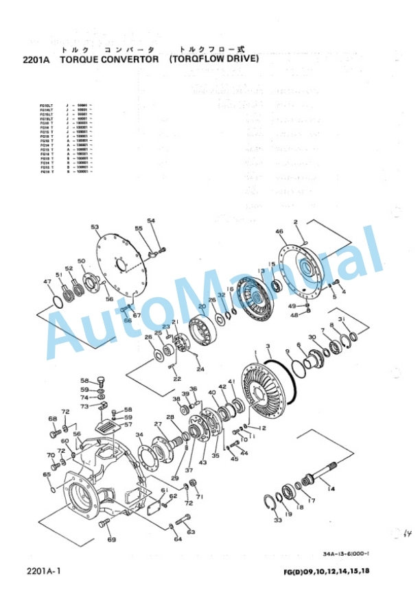 Komatsu FG10-12, FG14-12, FG15-12, FG18-12, FG10L-12, FG14L-12, FG15L-12, FG18L-12 Forklift Truck Parts Manual FG10_18-12-PE1-2