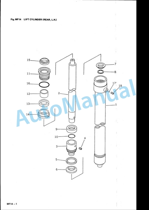 Komatsu FG10-15, FG14-15, FG15-15, FG18-15, FG15H-15, FG18H-15, FG10D-15, FG14D-15, FG15D-15, FG18D-15, FD10 Parts Manual MFF185-PNE1-4
