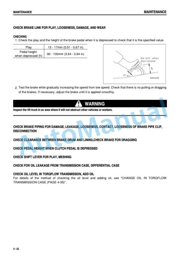 Komatsu FG10-17, FG14-17, FG15-17, FG18-17, FG15H-17, FG18H-17, FD15-17, FD18-17 Forklift Truck Operation and Maintenance Manual AEA17E1-02-5