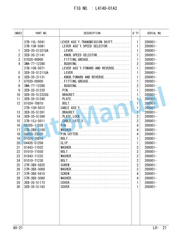 Komatsu FG10-21-W, FG15-21-W, FG18-21-W, FG15H-21-W, FG18H-21-W, FD10-21-A, FD15-21-A, FD18-21-A Forklift Parts Manual FENO1859-01-3
