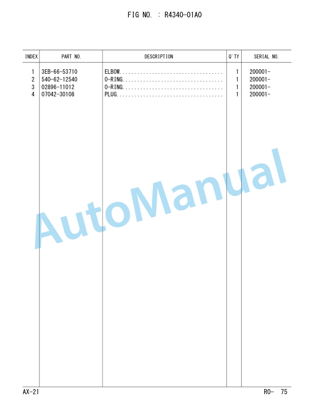Komatsu FG10-21-W, FG15-21-W, FG18-21-W, FG15H-21-W, FG18H-21-W, FD10-21-A, FD15-21-A, FD18-21-A Forklift Parts Manual FENO1859-01-5