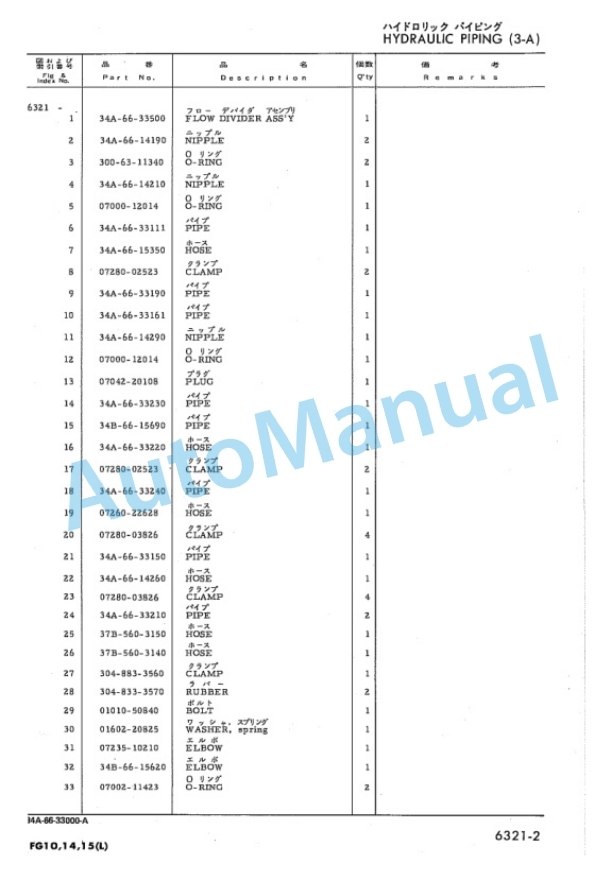 Komatsu FG10, FG14, FG15(TORQFLOW DRIVE) Forklift Truck Parts Manual-5