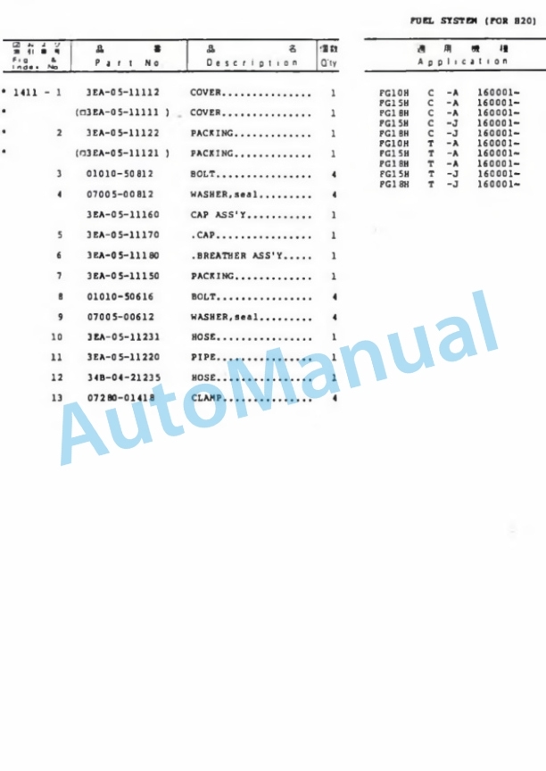 Komatsu FG10H-14, FG15H-14, FG18H-14, FG10S-2, FG15S-2, FG18S-2, FD15H-14, FD18H-14 Forklift Truck Parts Manual FG10H_18H.14-PNE2-2
