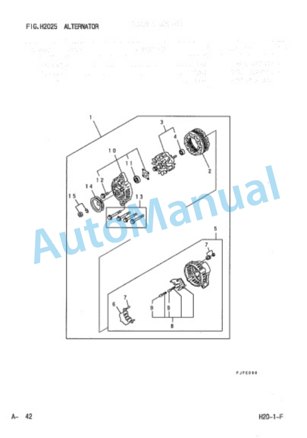 Komatsu FG20-14, FG25-14, FG30-14, FG20H-14, FG25H-14, FG30H-14, FD20-14, FD25-14, FD30-14, FD20H-14, FD25H Parts Manual PEB14E2-01-2