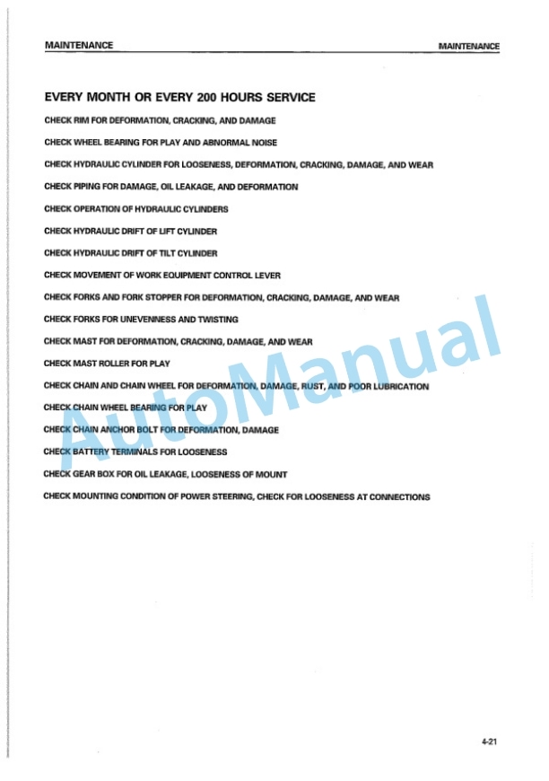 Komatsu FG20-14, FG25-14, FG30-14, FG20H-14, FG25H-14, FG30H-14, FD20-14, FD25-14, FD30-14 Forklift Truck Operation and Maintenance Manual AEB14EC-02-5