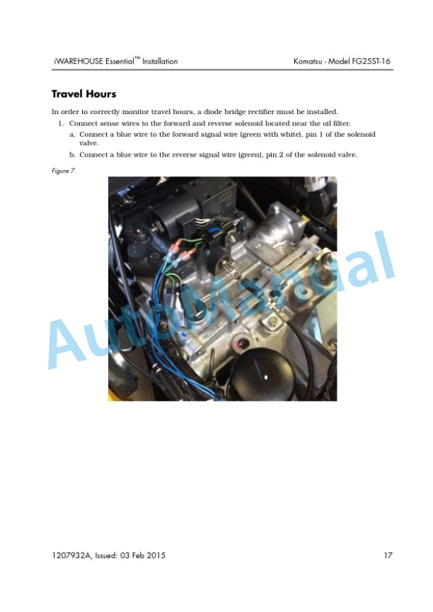 Komatsu FG25ST-16 Installation 1207932A 4 Komatsu FG25ST-16 Installation 1207932A-4