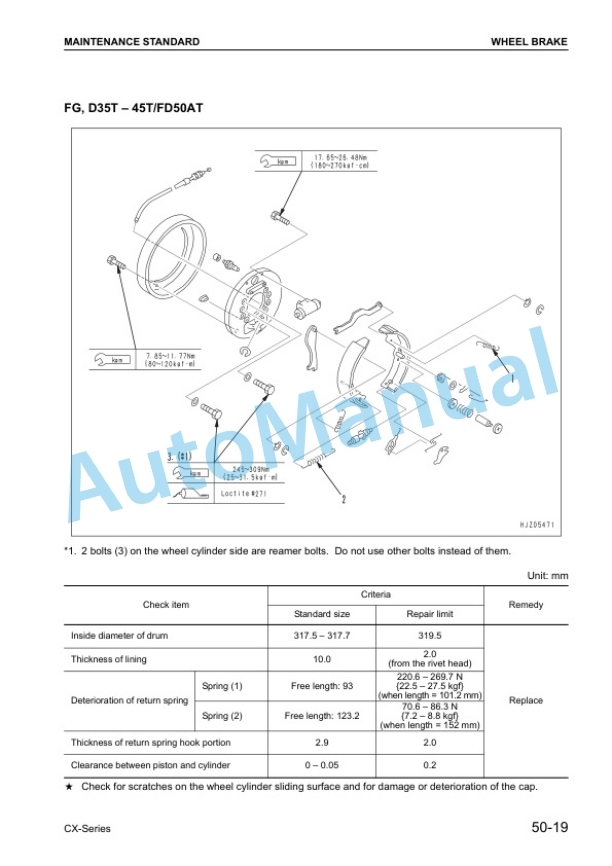 Komatsu FG35ZT-7, FG40ZT-7, FG35T-7, FG40T-7, FG45T-7, FG50AT-7, FD35ZT-8, FD40ZT-8, FD40ZW-8, FD35T-8, FD40T Shop Manual BEC08E1-01-5