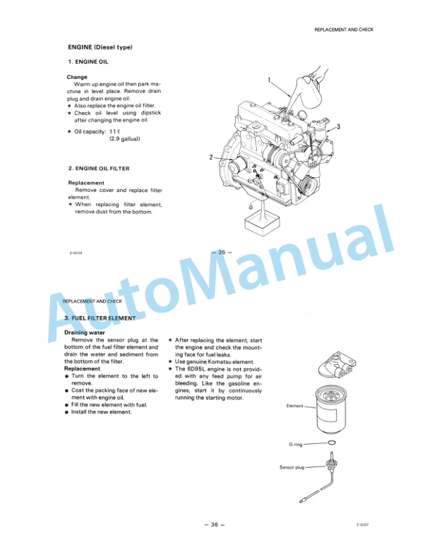 Komatsu FG50-5, FG60-5, FG70-6, FD50-5, FD60-5, FD70-5, FD60H-5, FD70H-5, FD80H-5 Forklift Truck Operation and Maintenance Manual OM058-4