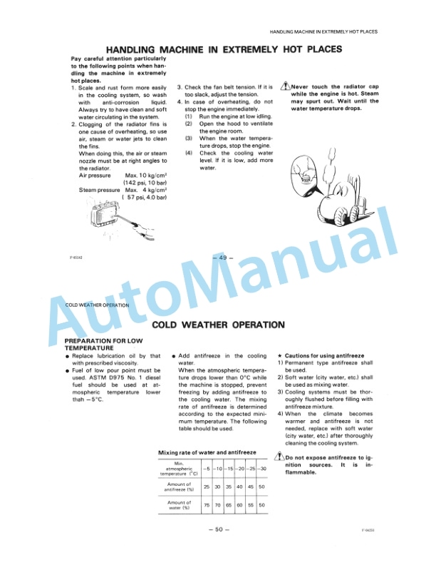 Komatsu FG50-5, FG60-5, FG70-6, FD50-5, FD60-5, FD70-5, FD60H-5, FD70H-5, FD80H-5 Forklift Truck Operation and Maintenance Manual OM058-5