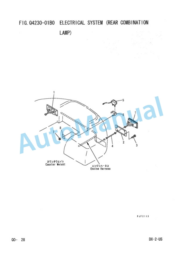 Komatsu FG50-7, FG60-7, FG70-7, FD50-7, FD60-7, FD70-7, FD80-7, FD50E-7, FD60E-7, FD70E-7 Forklift Truck Parts Manual PED07E1-03-4
