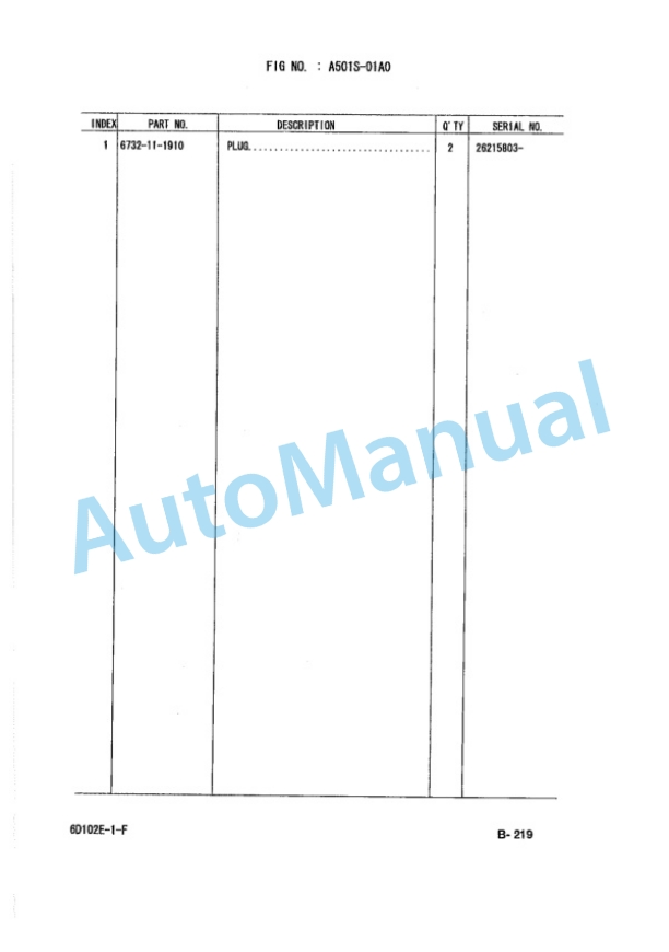 Komatsu FG50-7, FG60-7, FG70-7, FD50-7, FD60-7, FD70-7, FD80-7, FD50E-7, FD60E-7, FD70E-7 Forklift Truck Parts Manual PED07E2-03-3
