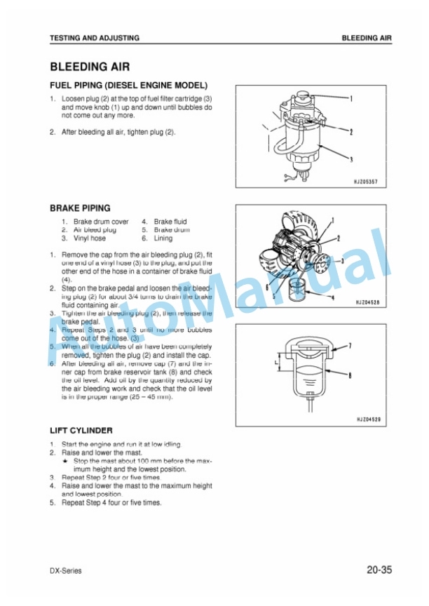 Komatsu FG50-7, FG60-7, FG70-7, FD50-8, FD60-8, FD70-8, FD80-8 Forklift Truck Shop Manual BED08E1-02-2