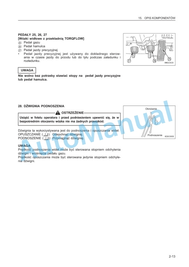 Komatsu FG50-7, FG60-7, FG70-7, FD50E-7, FD60E-7, FD70E-7, FD50-7, FD60-7, FD70-7, FD80-7 Forklift Truck Operation and Maintenance Manual AED08PL-01-3