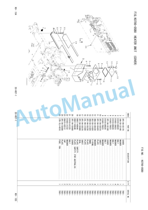 Komatsu FH100-1, FH120-1, FH135-1, FH160-1 Forklift Truck Chassis Parts Manual FEN04332-01-4