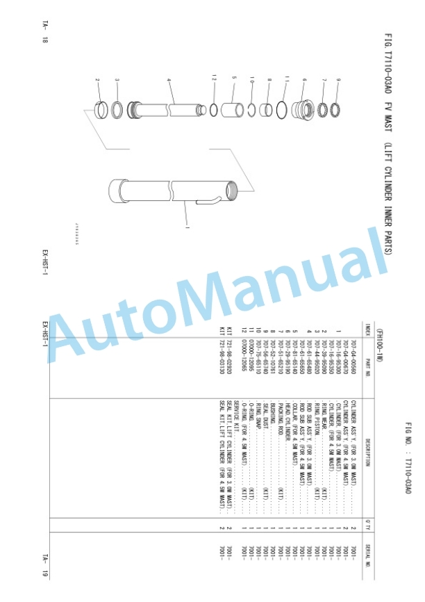 Komatsu FH100-1, FH120-1, FH135-1, FH160-1 Forklift Truck Chassis Parts Manual FEN04332-01-5