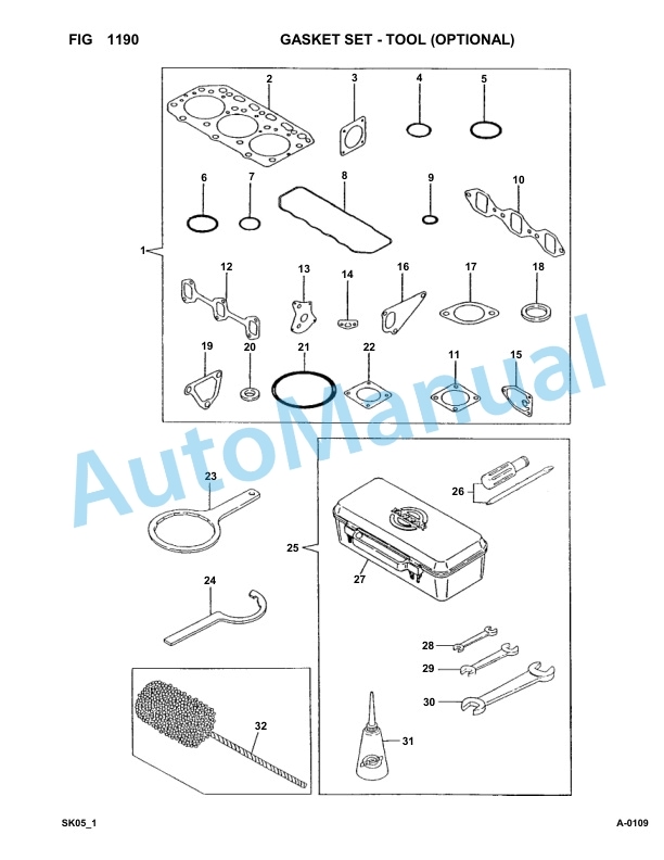 Komatsu FKI SK05-1 Skid Loader Parts Manual 5418-UP-2