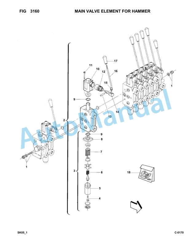 Komatsu FKI SK05-1 Skid Loader Parts Manual 5418-UP-5